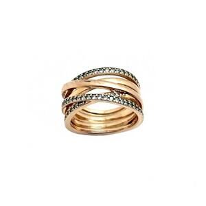 Pandora Entwined Ring Rose Gold Toned Pave Ring ALE MET 52 Size 6